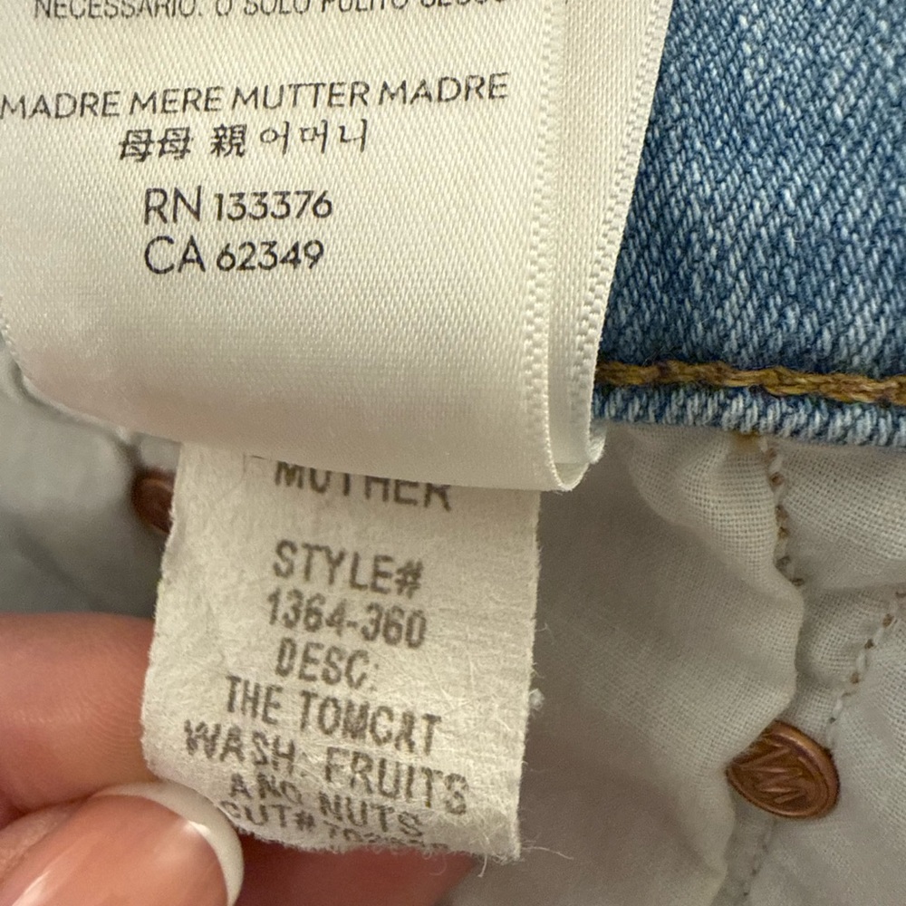 MOTHER Light Blue Straight-Leg Jeans TOMCAT Ankle Jeans Buttonfly (M-3) - Picture 8 of 16